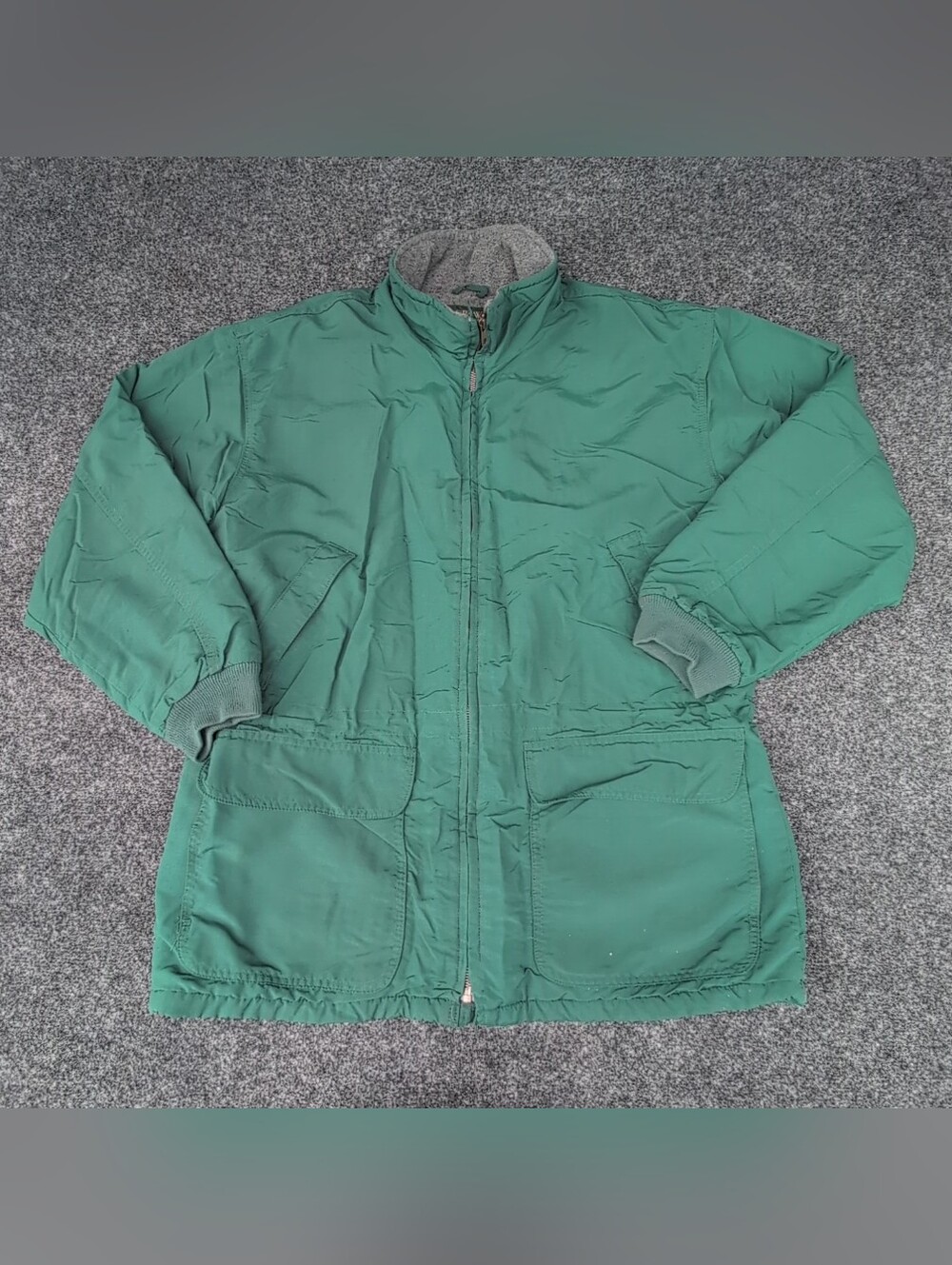 Vtg J Crew Oarsman Jacket Medium Green Fleece Lined Insulated Work Coat USA Made